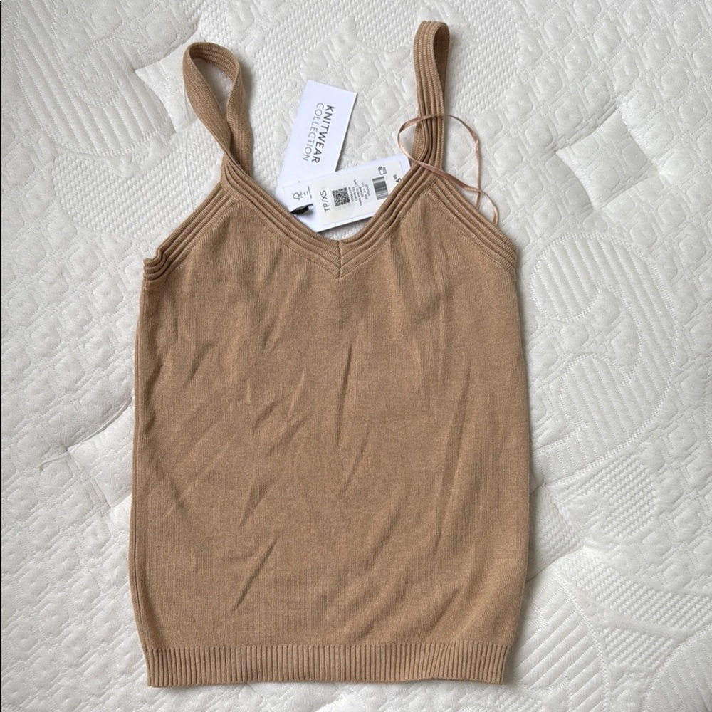 Dynamite Tan Ribbed Fitted Camisole